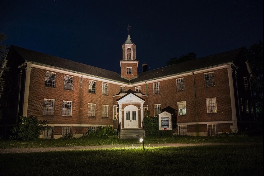 An exterior view of a building.