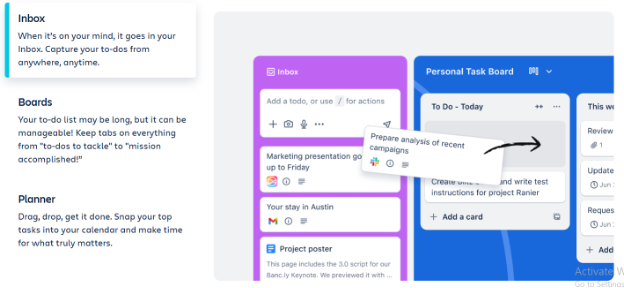 A screenshot of a task baord.