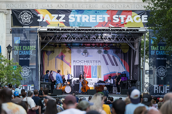 A stage at the jazz festival.
