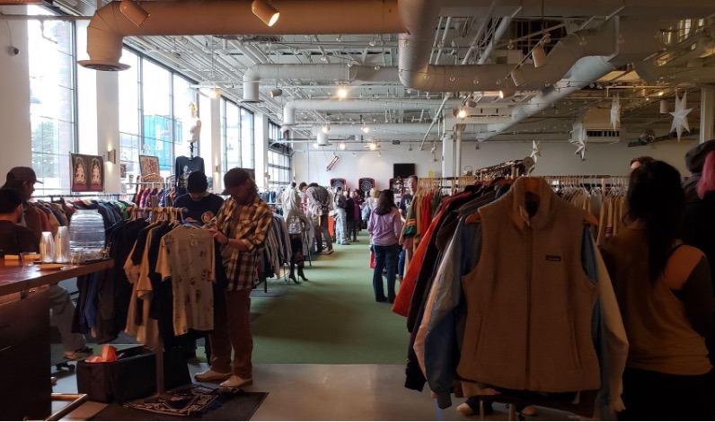 An interior view of Lucky Flea Market.