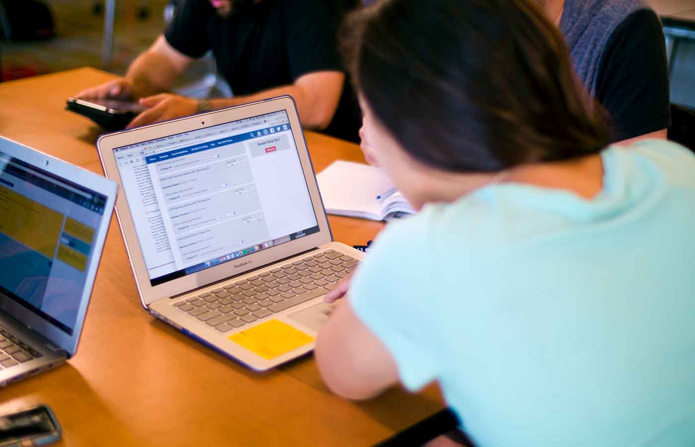 Student on a computer.