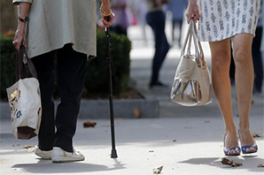 Pedestrians on sidewalk
