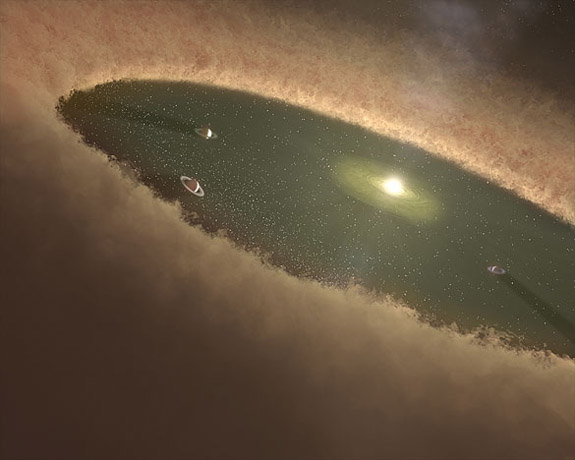 planet and dust ring