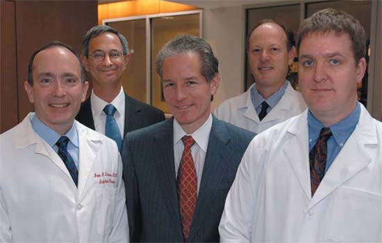 President Seligman and Bradford Berk with John
Treanor, David Guzick, and David Topham 