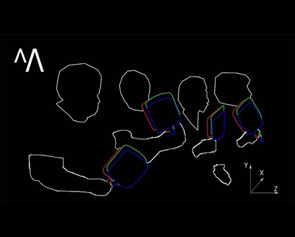 outlines of heads and arms, and geometric symbols