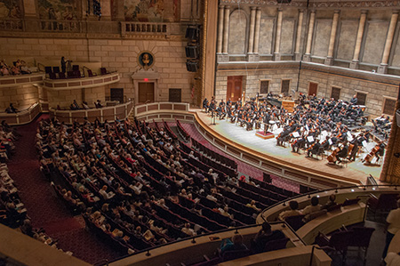 stage and audience at Kodak Hall at Eatman Theatre