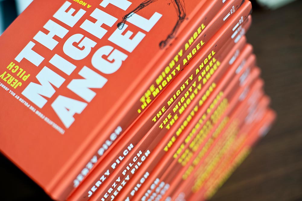 close-up of a pile of books