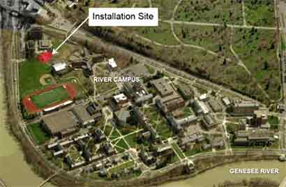 map showing location of new sculpture by O'Brien dorm