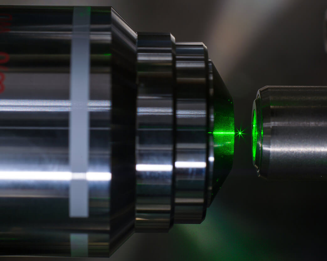 Close up of optical instrument at University of Rochester Institute of Optics