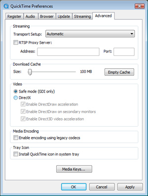 QuickTime Preferences
