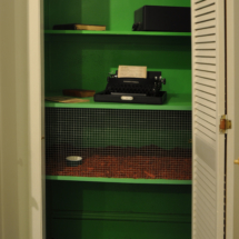 Rabbit hutch, typewriter and Christian Science texts