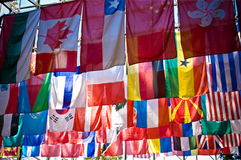 Flags in Wilson Commons