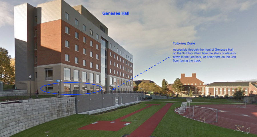 The front of Genesee Hall.