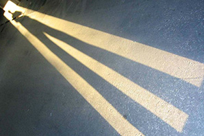 Shadow from a person standing in a doorway