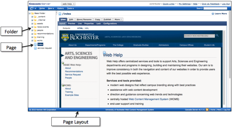 selecting a page screen shot