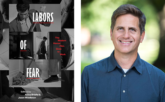 book cover beside photo of author.