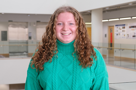 Natalie Fullerman in Goergen Hall.
