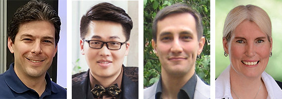 Headshots of the following people from left to right: Jaime Cardenas, Tong Gang, Selcuk Kose, and Astrid Muller.