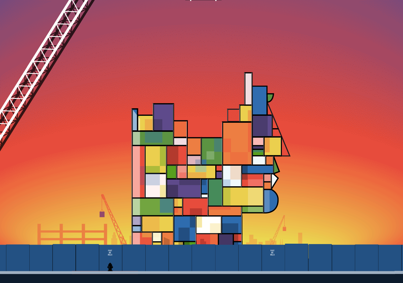 animated gif shows a human head being constructed out of boxes to illustrate the concept of building memories