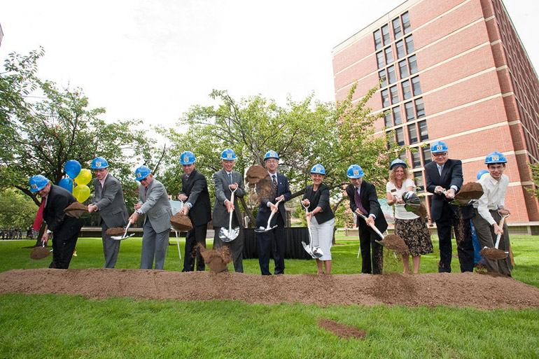 leaders break ground on new building