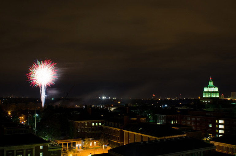 fireworks over quad