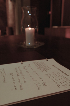 candle and rememberance book
