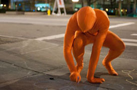 man in orange suit
