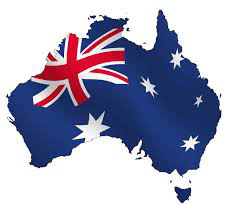 map of Australia with Australian flag