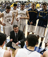 coach and basketball players