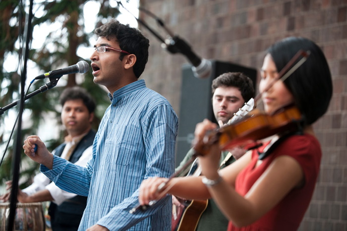 band performing