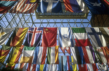 flags of the world in Wilson Commons