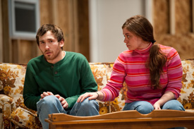 womanand man on a sofa