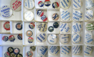 Political junkies can feast on Democratic Party campaign mementos Political junkies can feast on Democratic Party campaign mementos