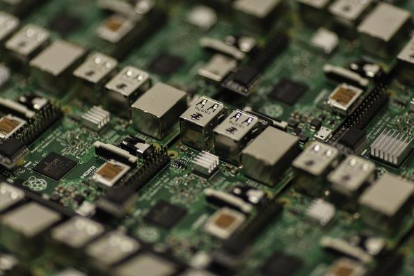 close-up of microchip