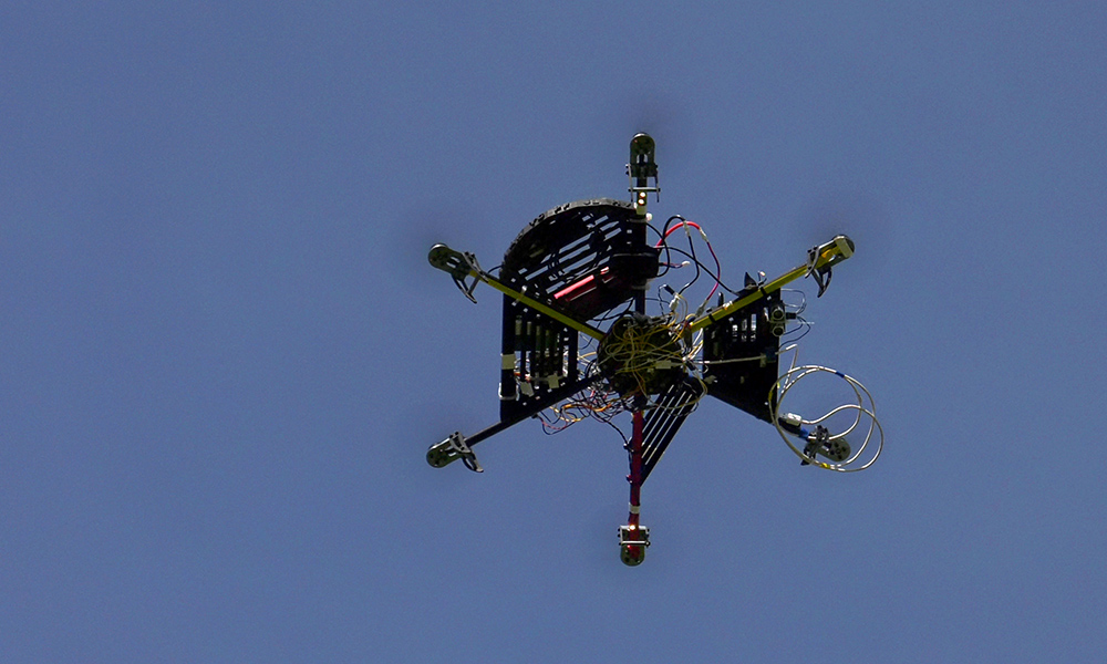 quad copter in the sky