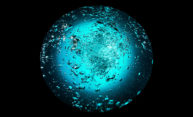 image of the earth made from drops of water