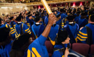 graduates cheering