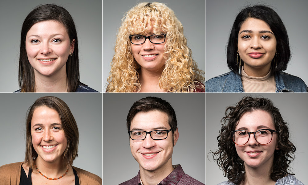 portraits of six students