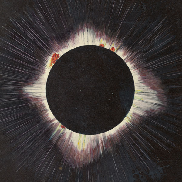 Rendering of the total solar eclipse and the solar corona of August 1869.