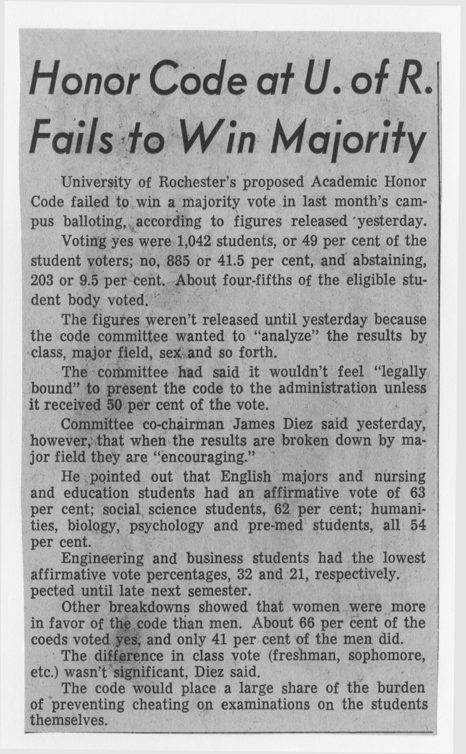 Photo of article as printed in Democrat and Chronicle newspaper.