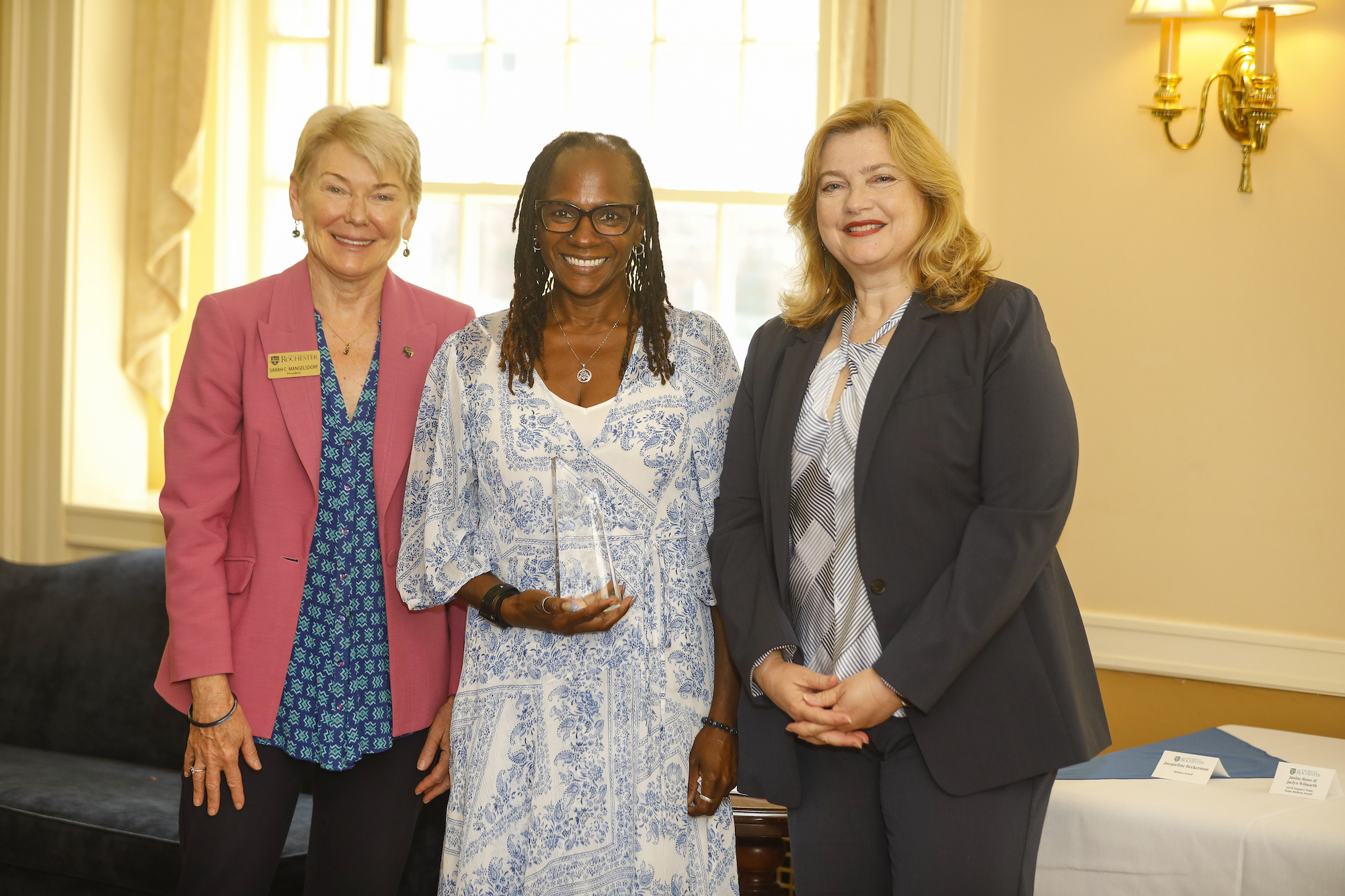 Lamar Riley Murphy Award winner Felicia Reed-Watt poses with Sarah Mangelsdorf and Kathleen M. Gallucci