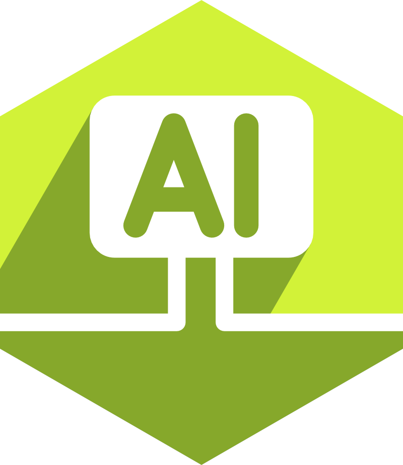 icon with the letters AI to represent tech and artificial intelligence.