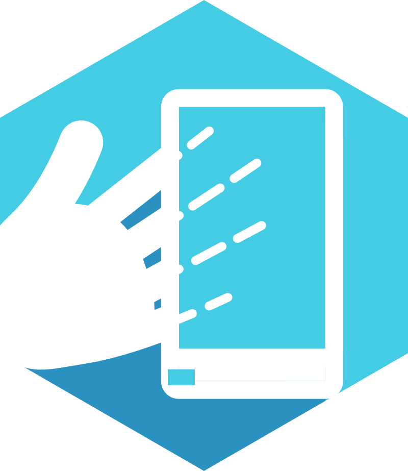 icon with a hand that turns to the skeleton of a hand when viewed under an iPhone screen. 