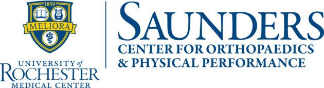 Logo for the University of Rochester Medical Center Saunders Center for Orthopaedics and Physical Performance.