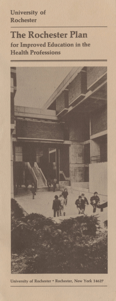 Archival black-and-white scan of the front cover of the Rochester Plan brochure.