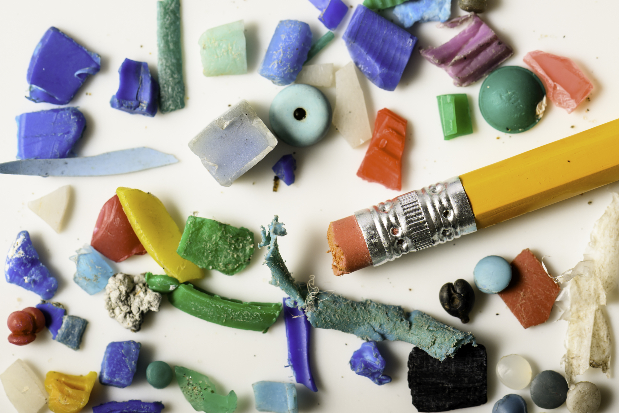 Collected samples of microplastics.