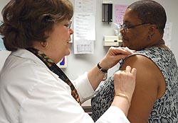 Flu vaccine volunteer