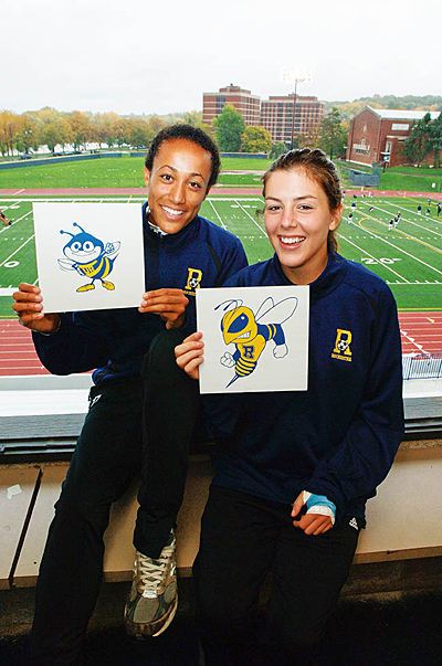 photo of students with mascot