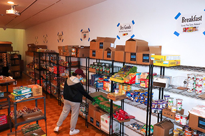 the food pantry inside Wilson Commons