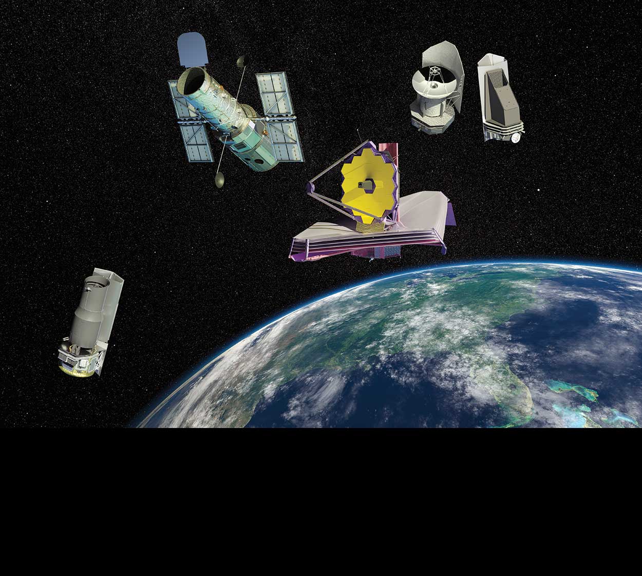 image of satellites in space